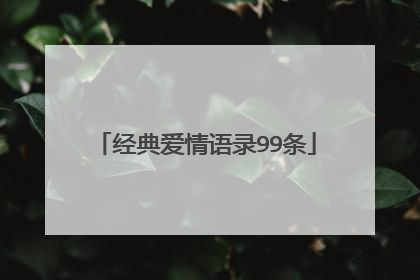 经典爱情语录99条