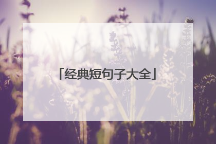 经典短句子大全