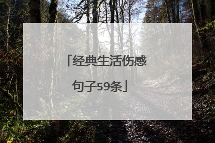 经典生活伤感句子59条