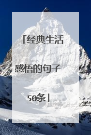 经典生活感悟的句子50条