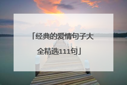 经典的爱情句子大全精选111句