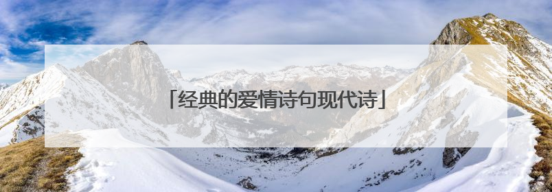 经典的爱情诗句现代诗