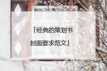 经典的策划书封面要求范文