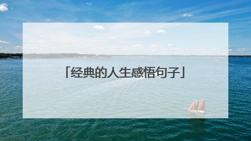 经典的人生感悟句子
