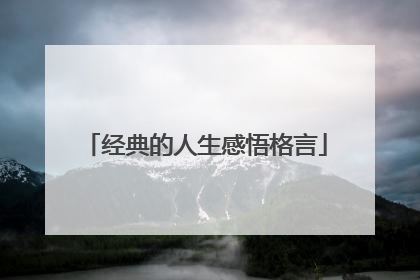 经典的人生感悟格言