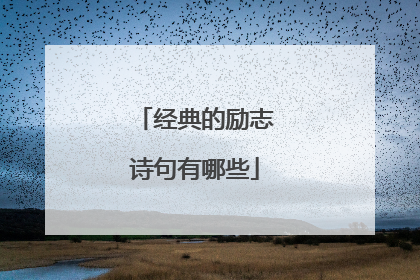 经典的励志诗句有哪些