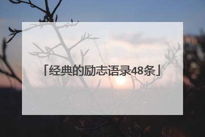 经典的励志语录48条