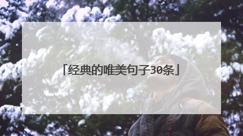 经典的唯美句子30条