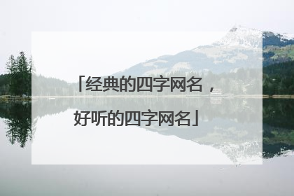 经典的四字网名,好听的四字网名