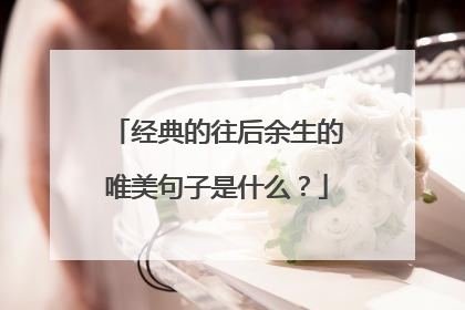 经典的往后余生的唯美句子是什么?