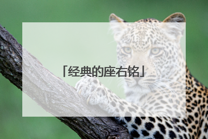 经典的座右铭