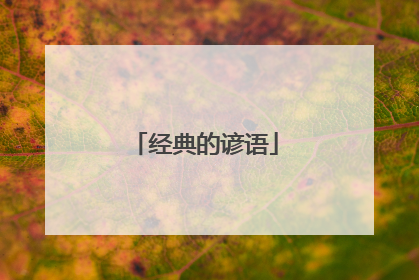 经典的谚语