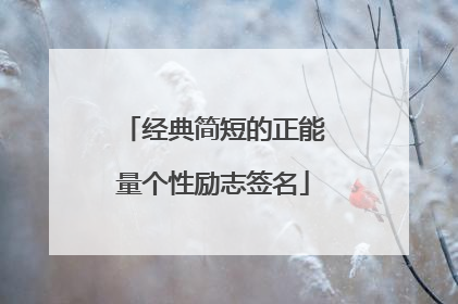 经典简短的正能量个性励志签名