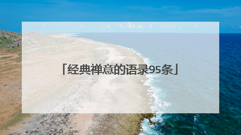经典禅意的语录95条