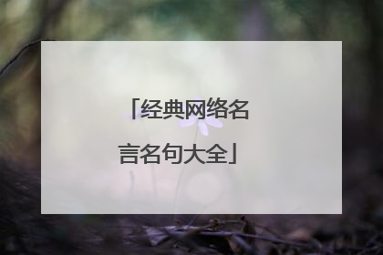 经典网络名言名句大全