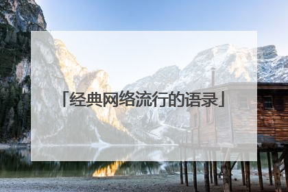 经典网络流行的语录