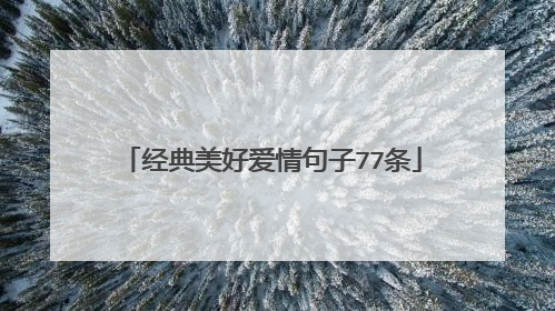 经典美好爱情句子77条