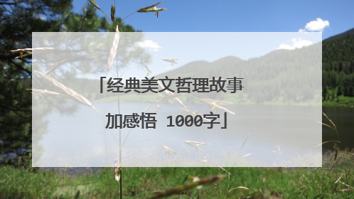 经典美文哲理故事 加感悟 1000字
