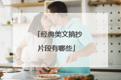 经典美文摘抄片段有哪些