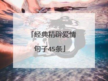 经典精辟爱情句子45条