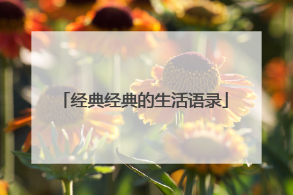 经典经典的生活语录