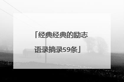 经典经典的励志语录摘录59条