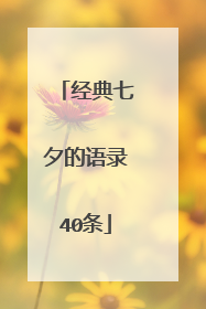 经典七夕的语录40条