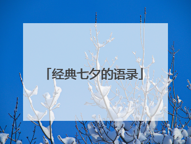 经典七夕的语录