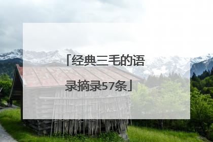 经典三毛的语录摘录57条