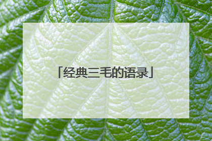 经典三毛的语录