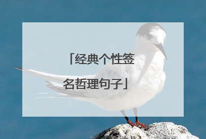 经典个性签名哲理句子