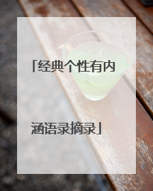 经典个性有内涵语录摘录