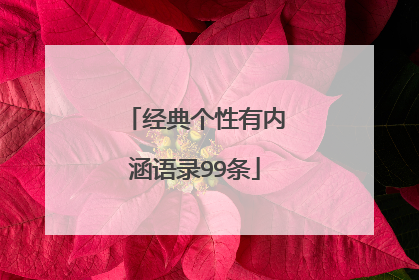 经典个性有内涵语录99条
