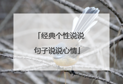 经典个性说说句子说说心情