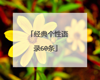 经典个性语录60条