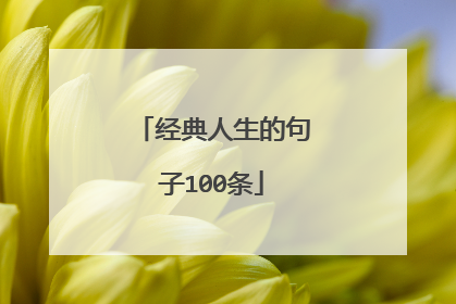 经典人生的句子100条