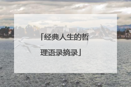 经典人生的哲理语录摘录