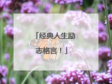 经典人生励志格言!