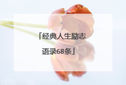 经典人生励志语录68条