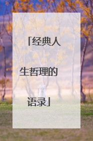 经典人生哲理的语录