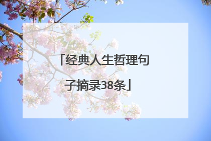 经典人生哲理句子摘录38条