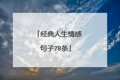 经典人生情感句子78条