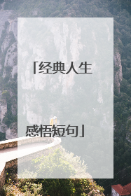 经典人生感悟短句