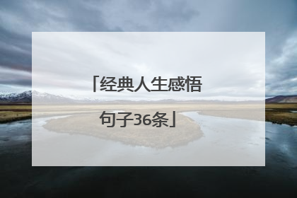 经典人生感悟句子36条