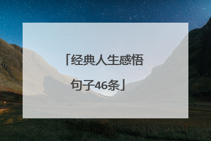 经典人生感悟句子46条