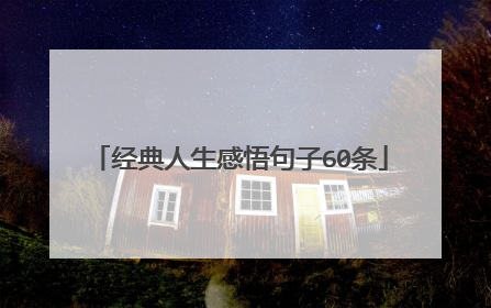 经典人生感悟句子60条