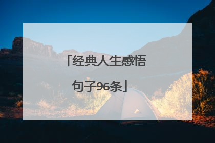 经典人生感悟句子96条