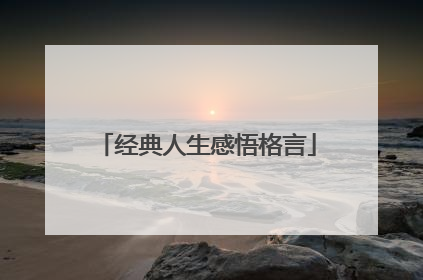 经典人生感悟格言