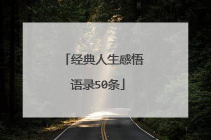 经典人生感悟语录50条