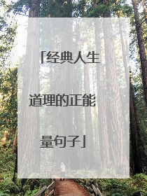 经典人生道理的正能量句子